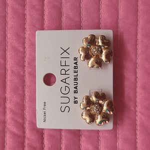 Sugarfix by BaubleBar Gold Heart Flower Earrings